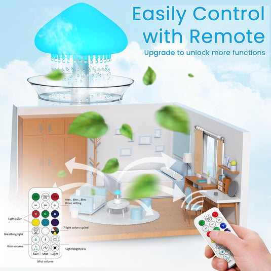 Humidifier with Remote Waterfall Lamp