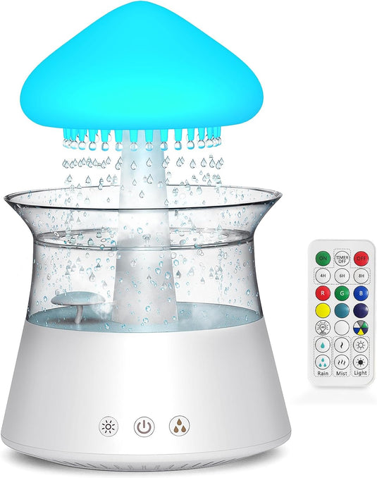 Humidifier with Remote Waterfall Lamp