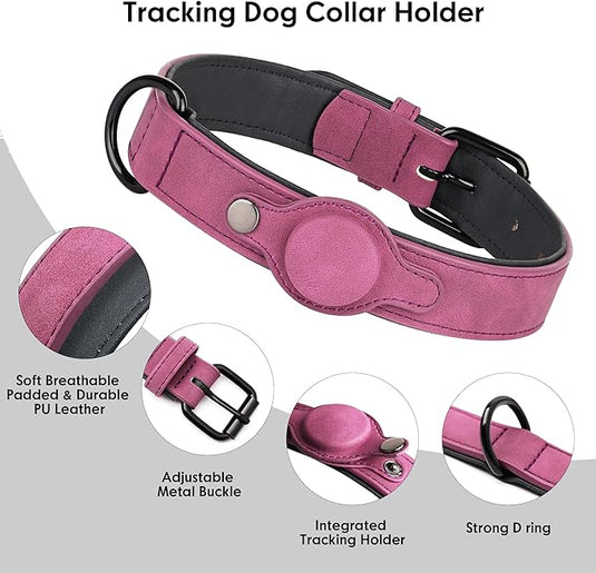 Collier Air Tag pour chien avec boucle en métal pour chiens de taille moyenne à grande