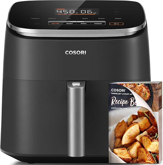 Friteuse à air 9-en-1, compacte et grande 6-Qt